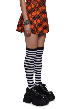 Trickz N' Treatz Bottoms|Skirts*Haunted To Meet U Plaid Mini Skirt