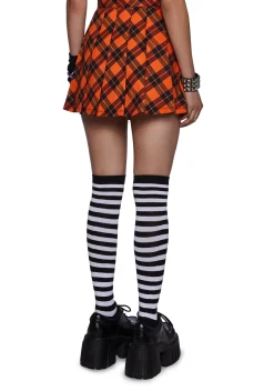 Trickz N' Treatz Bottoms|Skirts*Haunted To Meet U Plaid Mini Skirt