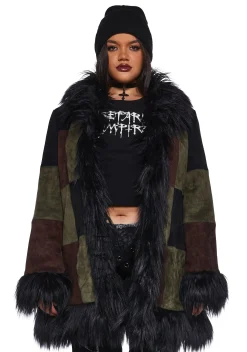 Widow Outerwear|Plus*Hearing Heartbeats Faux Suede Coat