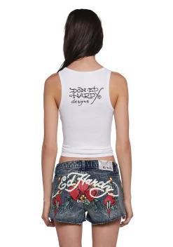 Ed Hardy Bottoms|Shorts*Heart Dagger Denim Shorts