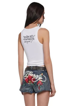 Ed Hardy Bottoms|Shorts*Heart Dagger Denim Shorts