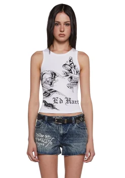 Ed Hardy Bottoms|Shorts*Heart Dagger Denim Shorts