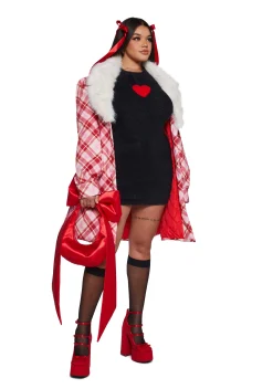 Sugar Thrillz Dresses|Plus*Heart Light Fuzzy Dress