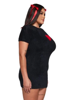 Sugar Thrillz Dresses|Plus*Heart Light Fuzzy Dress