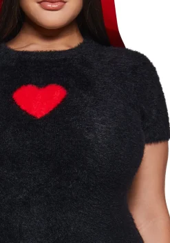Sugar Thrillz Dresses|Plus*Heart Light Fuzzy Dress