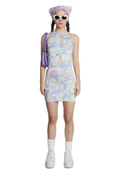 NGOrder Dresses*Heart Print Cut Out Dress