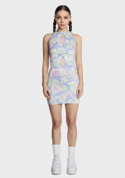 NGOrder Dresses*Heart Print Cut Out Dress