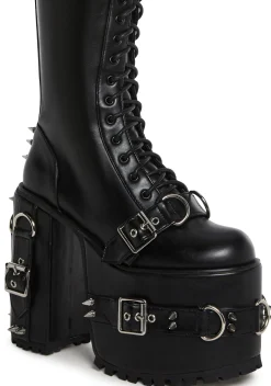 Current Mood Boots|Platforms*Heart To Break Knee High Stretch Boots