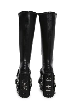Current Mood Boots|Platforms*Heart To Break Knee High Stretch Boots