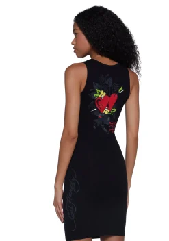 Ed Hardy Dresses*Heart Wings Cut Out Ribbed Dress