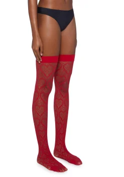 x_Leg Avenue Socks & Tights*Heartbeats For You Thigh Highs- Red