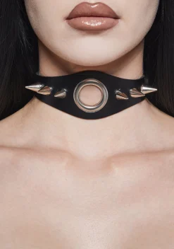 Widow Jewelry*Heartless Leather Spiked Choker
