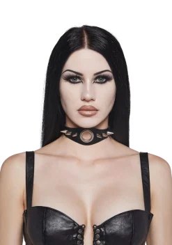 Widow Jewelry*Heartless Leather Spiked Choker