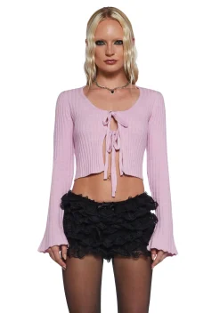 Sugar Thrillz Tops*Heating Up Tie Front Cardigan