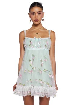 Sugar Thrillz Dresses*Heaven Struck Babydoll Dress - Sage