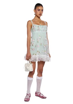 Sugar Thrillz Dresses*Heaven Struck Babydoll Dress - Sage