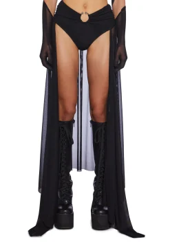 Club Exx Bottoms|Shorts*Heaven's Cataract Mesh Train Shorts - Black