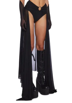 Club Exx Bottoms|Shorts*Heaven's Cataract Mesh Train Shorts - Black