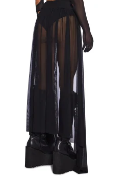 Club Exx Bottoms|Shorts*Heaven's Cataract Mesh Train Shorts - Black