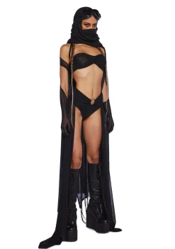 Club Exx Bottoms|Shorts*Heaven's Cataract Mesh Train Shorts - Black