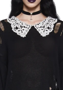 Widow Tops|Plus*Hexed Vices Distressed Sweater