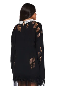Widow Tops|Plus*Hexed Vices Distressed Sweater