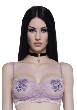 Current Mood Lingerie*Hidden Secrets Lace Bralette - Lavender