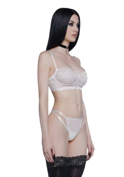 Current Mood Lingerie*Hidden Secrets Lace Bralette - White