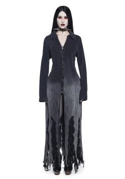 Widow Outerwear|Plus*Hidden Shadows Denim Duster