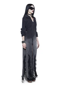 Widow Outerwear|Plus*Hidden Shadows Denim Duster