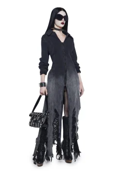 Widow Outerwear|Plus*Hidden Shadows Denim Duster