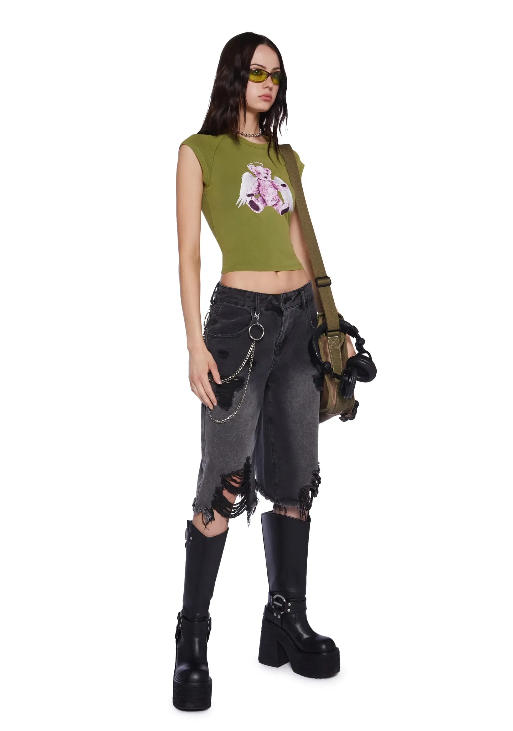 Widow Tops|Plus*High Voltage Lace Up Top