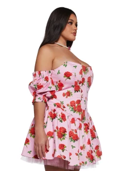 Sugar Thrillz Dresses|Plus*Holding Court Corset Dress - Pink