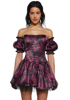 Sugar Thrillz Dresses|Plus*Holding Court Corset Dress - Black