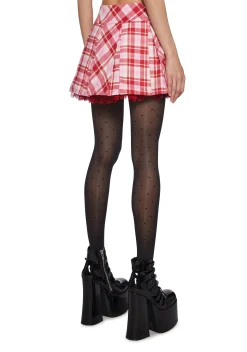 Sugar Thrillz Bottoms|Skirts*Holiday Party Plaid Mini Skirt - Pink
