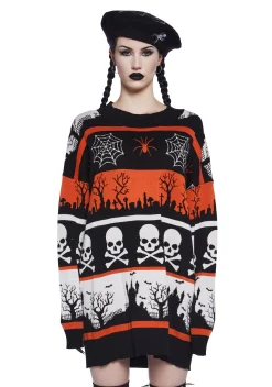 Trickz N' Treatz Tops*Hollow Grounds Knit Sweater