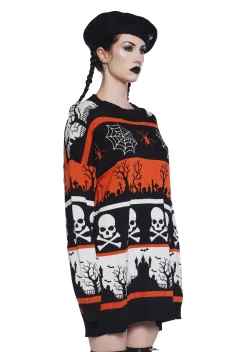 Trickz N' Treatz Tops*Hollow Grounds Knit Sweater