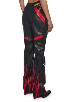 Namilia Bottoms|Pants*Hollywood Asymmetric Moto Trousers - Black
