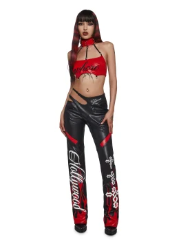 Namilia Bottoms|Pants*Hollywood Asymmetric Moto Trousers - Black