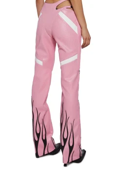 Namilia Bottoms|Pants*Hollywood Asymmetric Moto Trousers - Pink