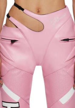 Namilia Bottoms|Pants*Hollywood Asymmetric Moto Trousers - Pink