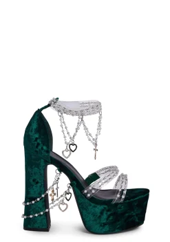 Sugar Thrillz Platforms|Heels*Holy Revelation Platform Heels - Emerald