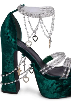 Sugar Thrillz Platforms|Heels*Holy Revelation Platform Heels - Emerald
