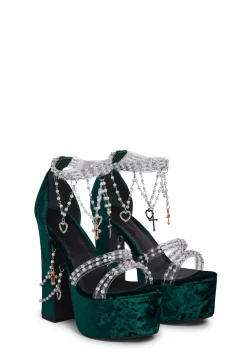 Sugar Thrillz Platforms|Heels*Holy Revelation Platform Heels - Emerald