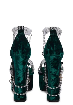 Sugar Thrillz Platforms|Heels*Holy Revelation Platform Heels - Emerald