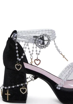 Sugar Thrillz Heels|Sandals*Holy Revelation Platform Sandals - Black