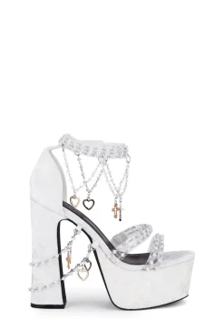 Sugar Thrillz Platforms|Heels*Holy Revelation Platform Heels - White