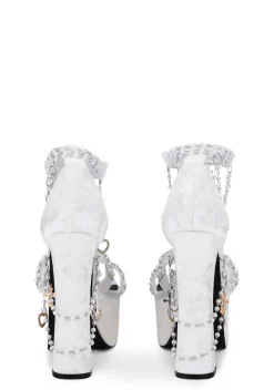 Sugar Thrillz Platforms|Heels*Holy Revelation Platform Heels - White