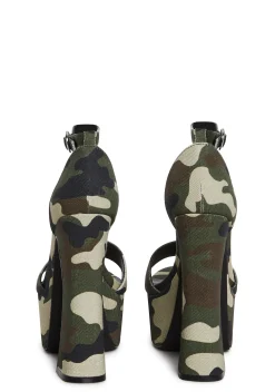Current Mood Platforms|Heels*Holy Revelation Pure Platform Heels - Camo