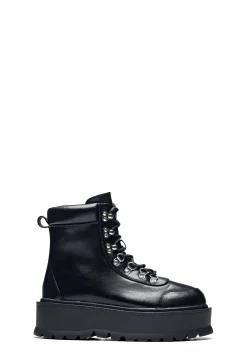 Koi Footwear Boots|Platforms*Hydra All Black Matrix Platform Boots